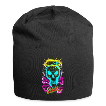 L.Gor Totenkopf Knochen - Jersey-Beanie - Schwarz - Vorne