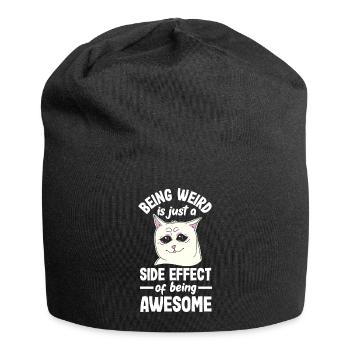 Being weird is just a side effect of being awesome - Jersey Beanie - black - Front