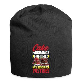 Mukbang and Cake - Jersey Beanie - black - Front