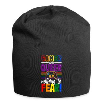 Gamer and queer, nothing to fear! - Jersey-Beanie - Schwarz - Vorne