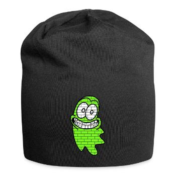 Geist an der Wand | Gespenst, Halloween - Jersey-Beanie - Schwarz - Vorne