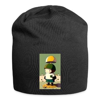 Mushroom mushroom character - Jersey Beanie - black - Front