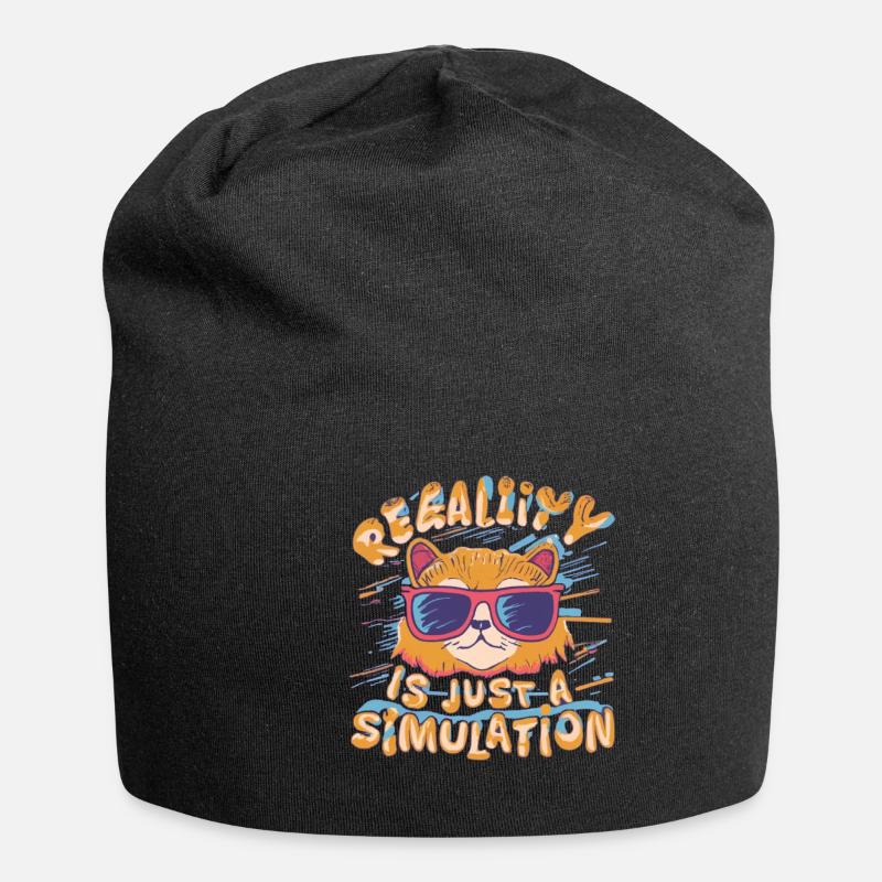 Realitiät Ist Nur Eine Simulation - Jersey-Beanie - Schwarz