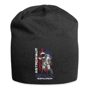 Astronaut Raumfahrt Schwerelos Galaxie - Jersey-Beanie - Schwarz - Vorne