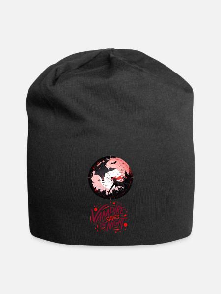 🌙 Vampire saves the Night - Der Antagonisten Held - Jersey-Beanie - Schwarz