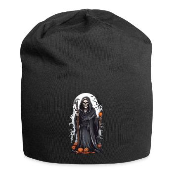 Grim Reaper's Dark Halloween Skeleton Mystery - Jersey Beanie - black - Front