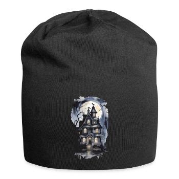 Mystic Witch House Halloween Vintage Full Moon - Jersey Beanie - black - Front