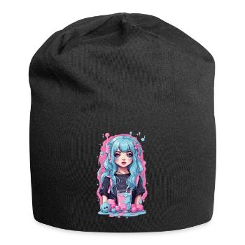 Kawaii Anime Girl Gothique Milkshake Manga Design - Bonnet en jersey - noir - Devant
