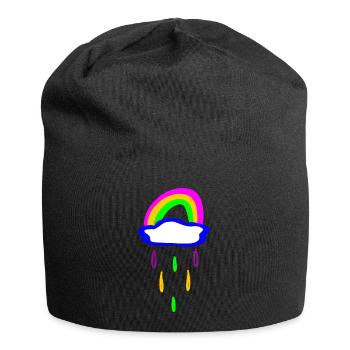 Rainbow and rain - Jersey Beanie - black - Front