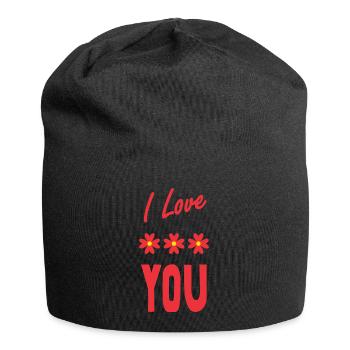 VALENTINSTAG. Junggesellinnenabschied. ICH LIEBE DICH. ICH LIEBE DICH. LIEBE - Jersey-Beanie - Schwarz - Vorne
