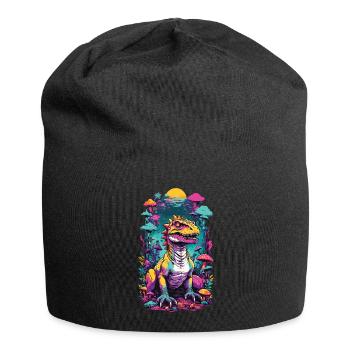 Psychedelic Mushroom Dino Aesthetic Festival Design - Jersey Beanie - black - Front