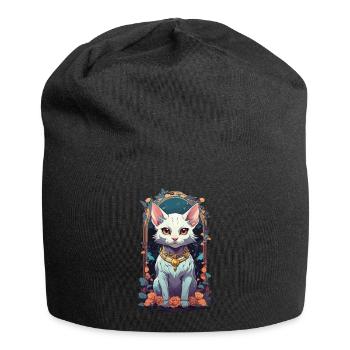 Cute Goth Cat Aesthetic Design - Jersey Beanie - black - Front