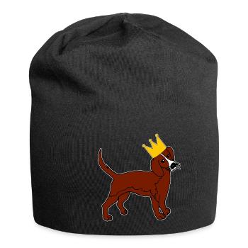 Hundekönig Krone Herrchen Frauchen - Jersey-Beanie - Schwarz - Vorne