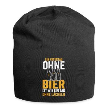 Papa Bier Vater Vatertag - Jersey-Beanie - Schwarz - Vorne