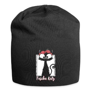 Fesche Kotz - Jersey-Beanie - Schwarz - Vorne