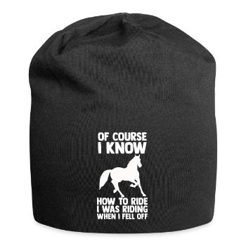 Amoureux des chevaux Équitation équestre - Bonnet en jersey - noir - Devant