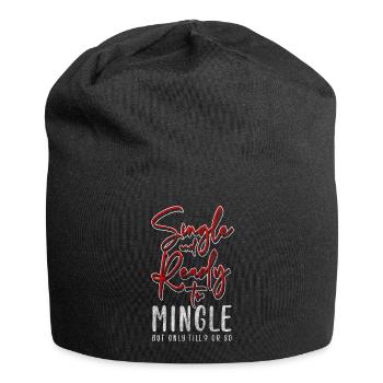 Alleinstehend Mensch Freiheit Flirten - Jersey-Beanie - Schwarz - Vorne