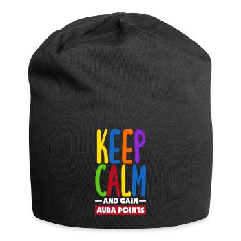 Keep Calm And Gain Aura Points Daily Trendy Viral - Jersey Beanie - black - Front