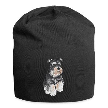 Zwergschnauzer Hund Schnauzer - Jersey-Beanie - Schwarz - Vorne