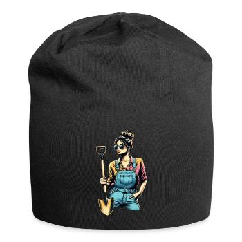 Garten Geschenk Gärtnerin Geburtstag Geschenk - Jersey-Beanie - Schwarz - Vorne