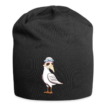 maritim Möwe Möwen Halloween Seefahrt - Jersey-Beanie - Schwarz - Vorne