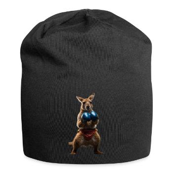 Boxing Kangaroo - Jersey Beanie - black - Front