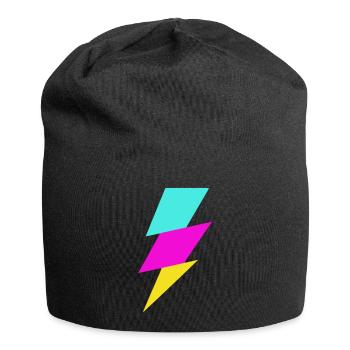 Rayon abstrait aux couleurs néon - Bonnet en jersey - noir - Devant