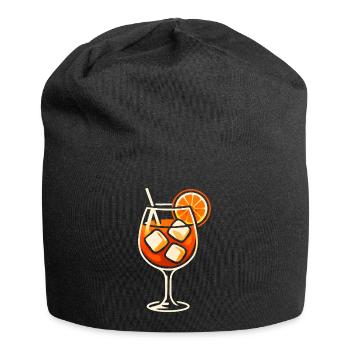 Party Spritz Glas Geschenkidee - Jersey-Beanie - Schwarz - Vorne