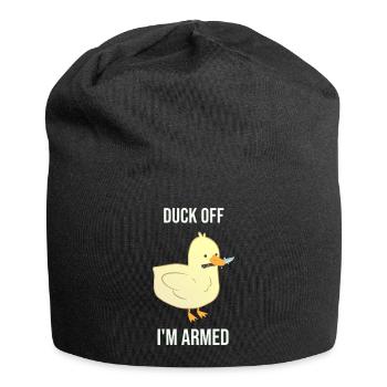 Canard Je suis armé - Bonnet en jersey - noir - Devant