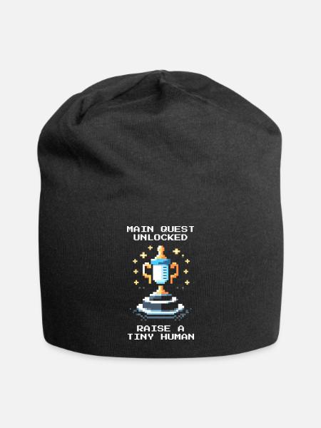 Hauptquest freigeschaltet | Kind großziehen - Jersey-Beanie - Schwarz