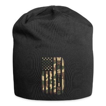 Wrestling USA Flag Camo Patriot Design - Jersey Beanie - black - Front