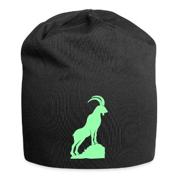 Silhouette de chèvre sur Rock Mint - Bonnet en jersey - noir - Devant
