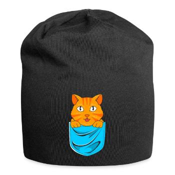 tabby cat - Jersey Beanie - black - Front