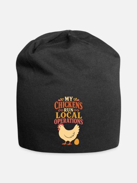 My Chickens Run Local Operations - Jersey-Beanie - Schwarz