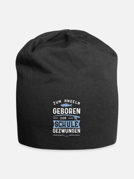 Zum Angeln Geboren Zur Schule Gezwungen - Angeln - Jersey-Beanie - Schwarz