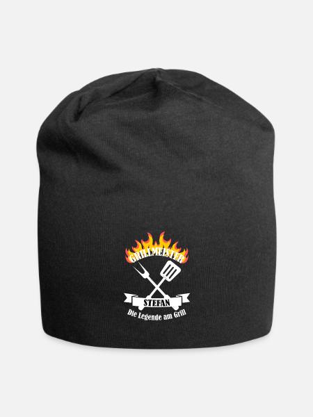 Grillmeister Stefan lustiger Spruch Vorname - Jersey-Beanie - Schwarz