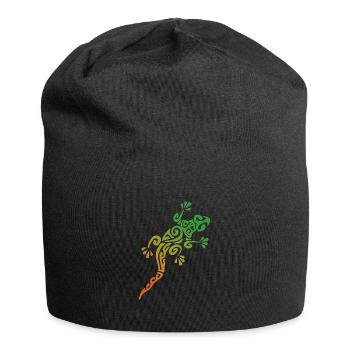 LÉZARD POLYNÉSIEN - collection tribale - Bonnet en jersey - noir - Devant