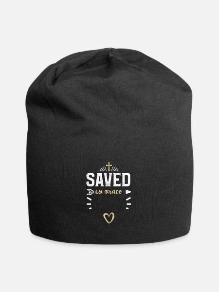 Saved by grace - Jesus - Jersey-Beanie - Schwarz