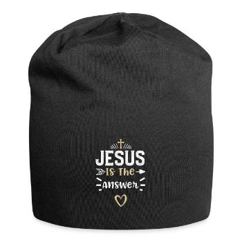 Jésus est la réponse - Jésus - Bonnet en jersey - noir - Devant