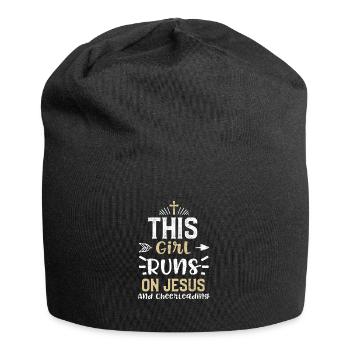This Girl Runs On Jesus And Chee... - Jersey Beanie - black - Front
