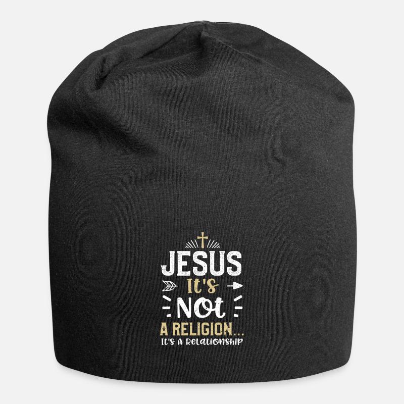Jesus It's Not A Religion... It'... - Jersey-Beanie - Schwarz