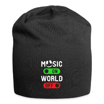 Music ON World OFF - Jersey-Beanie - Schwarz - Vorne