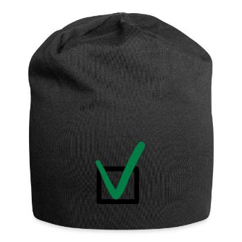 Check mark sign symbols - Jersey Beanie - black - Front