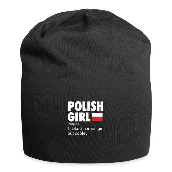 Fille polonaise | Cadeaux de voyage de vacances en Pologne - Bonnet en jersey - noir - Devant