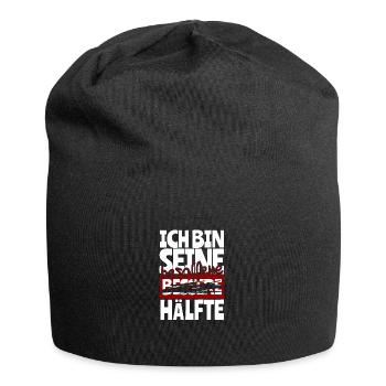 Ich bin seine Besoffene Hälfte Paarshirt Paardesig - Jersey-Beanie - Schwarz - Vorne