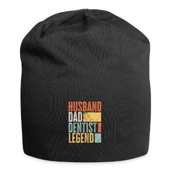 Dentist Husband Dad Legendary Father Best Retro - Jersey Beanie - black - Front