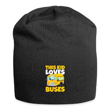 Dieses Kind liebt Busse Geburtstag gelber Schulbus - Jersey-Beanie - Schwarz - Vorne