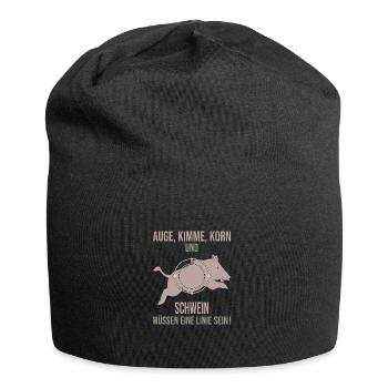 Auge, Kimme, Korn und Schwein müssen eine Linie - Jersey-Beanie - Schwarz - Vorne