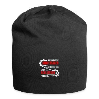 Schlosser Geschenk Metallbauer Mechaniker - Jersey-Beanie - Schwarz - Vorne