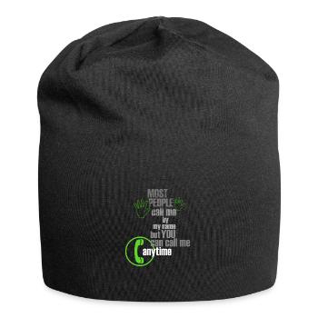 You can call me anytime - Jersey-Beanie - Schwarz - Vorne